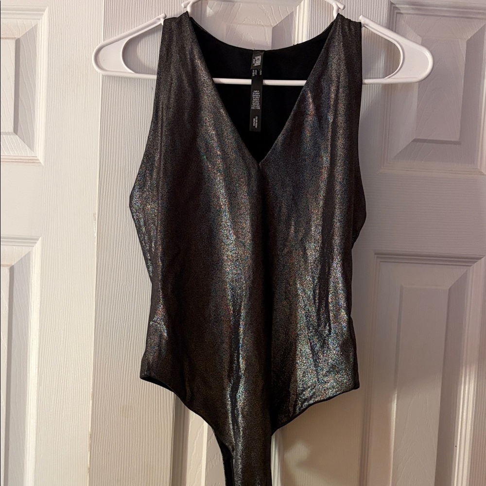 Black Metallic Bodysuit